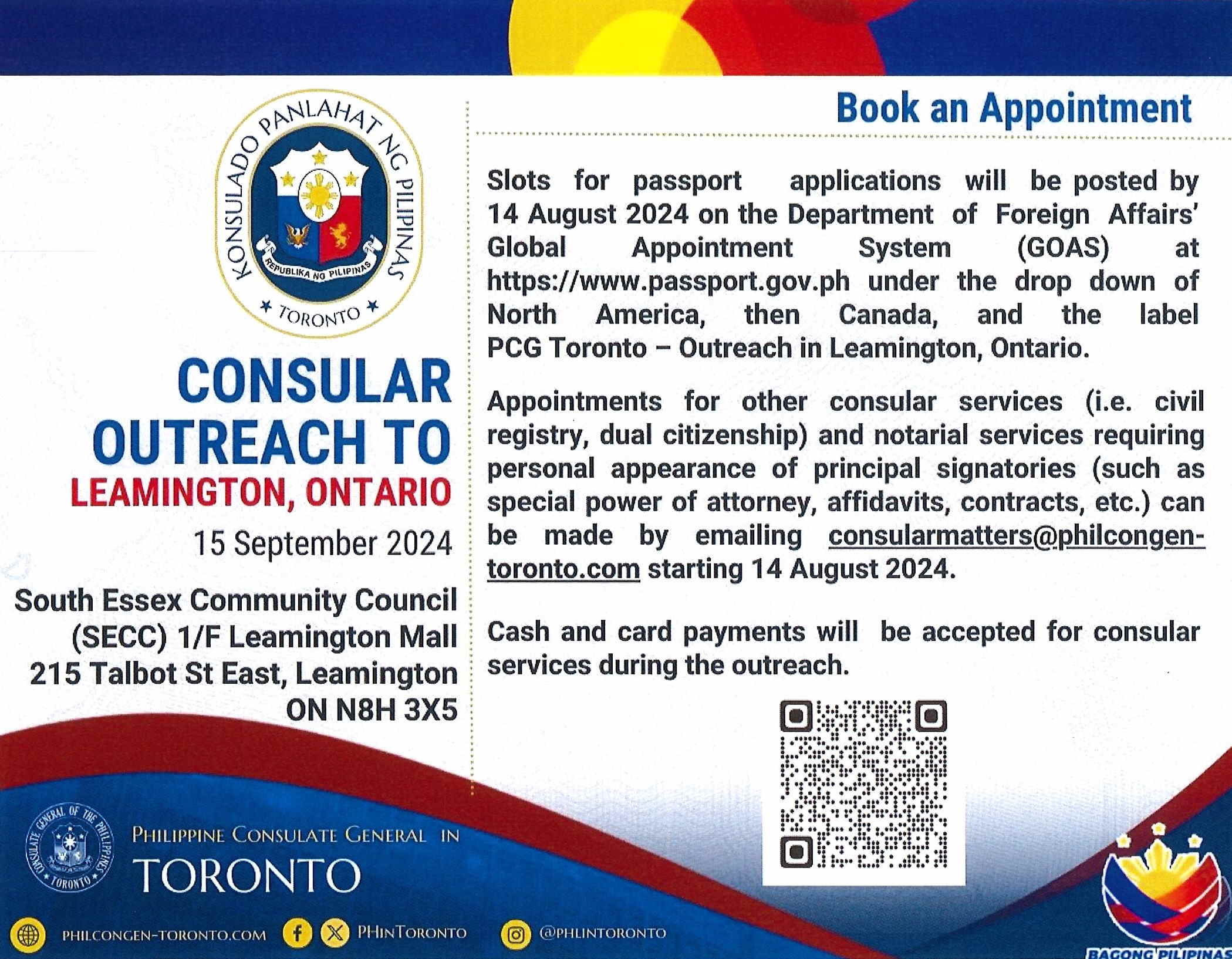 LEAMINGTON CONSULAR OUTREACH