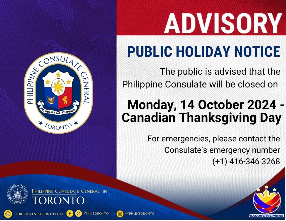 HOLIDAY NOTICE- 14 OCTOBER