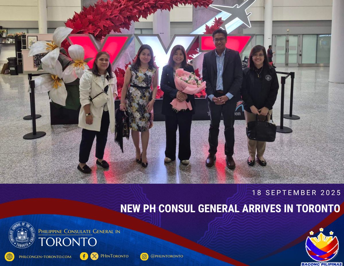 NEW PH CONSUL GENERAL ARRIVES IN TORONTO