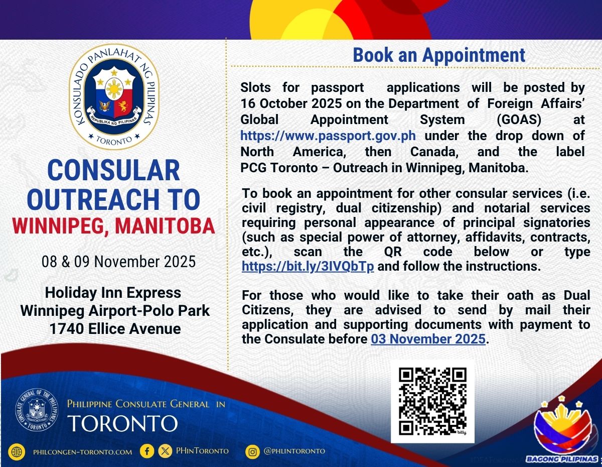 CONSULAR OUTREACH TO WINNIPEG, MANITOBA